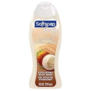 Softsoap Body Wash Exfoliating Scrub, Coconut Butter Scent, 20 oz Bottle