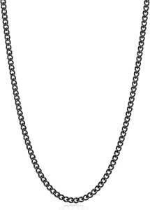 Stainless Steel Chain Necklace for Men 18K Gold Plated Cool Necklace Silver Gold Black 3.5mm/4mm/5mm,16/18/20/22inch