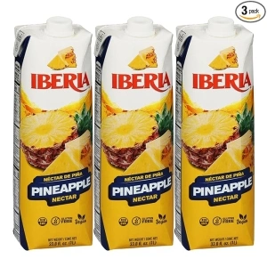 Iberia Pineapple Nectar, 33.8 Fl Oz, (Pack of 3)