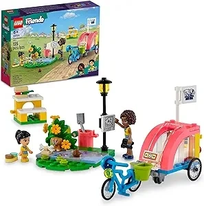 LEGO Friends Dog Rescue Bike Building Set, Pretend Play Animal Toy Playset for Pet-Loving Kids, Girls and Boys Ages 6 and Up with Puppy Toy Pet Figure and 2 Mini-Dolls, 41738