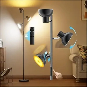 42W Bright Tree Floor Lamp, Dimmable Modern LED Standing Lamp with Remote, Individual Control, 4 Color Temperatures, 3 Rotatable Reading Lights Tall Lamps for Living Room Bedroom Office