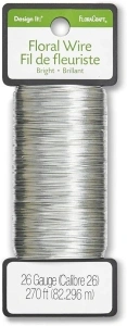 FloraCraft 26 Gauge Floral Wire 270 Feet Bright Silver