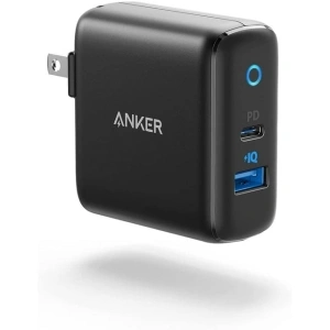 Anker 32W 2 Port Charger with 20W USB C Power Adapter, PowerPort PD 2 with Foldable Plug, Black