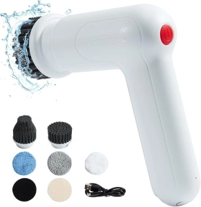 DEDC Electric Spin Scrubber, Cordless Drill Brush Kit Interior Cleaner Brush Set with 8 Replaceable Brush Heads, Powerful Shower Scrubber for Cleaning Car/Kitchen/Bathroom/Grill/Stove/Windows