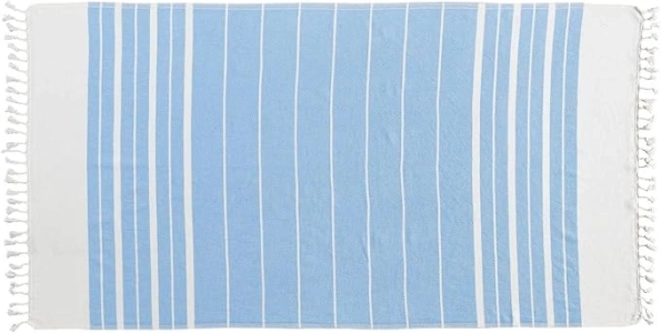 Kafthan Bianca Ⅰ Bath & Summer Beach Towel for Adults - Large Soft Absorbent Turkish Cotton Towel - Quick Dry & Lightweight (Baby Blue, 35