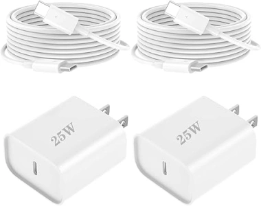 USB C Charger for iPhone 16 Charger, 2 Pack 25W PD USB C Wall Charger Block with 6ft USB-C to C Cable for iPhone 16 15 Pro/Plus/Pro Max, iPad Pro 12.9/11 inch, iPad Air 5th/Mini and More