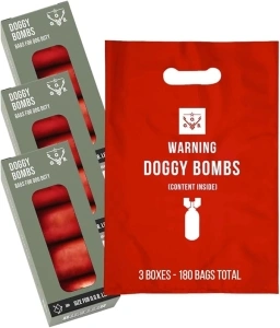 Operation Good Boy Poop Bags Doggy Bombs - Military-Themed Poop Bags for Puppies and Dogs - 180 Bags - Eco-Friendly and Rip-Resistant Pet Waste Bags for Easy Cleanup on Park Walks and Trips