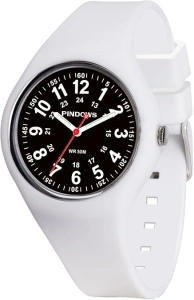 PINDOWS Watches for Women's Men, Sports Analog Watches for Nurses, Doctors, Medical Professionals, Students, Easy to Read Unisex Watch Luminous Dial 12/24 Hour Display
