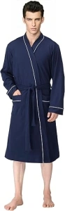 NY Threads Men's Robe Cotton Blend Knit Bathrobe