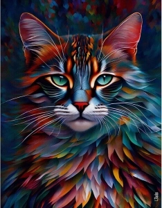 Ingooood Jigsaw Puzzle 1000 Pieces- Cat Series - Colorful cat-2 - Entertainment Toys for Adult Special Graduation or Birthday Gift Home Decor