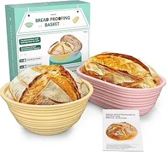 2 Pack Silicone Bread Proofing Basket, 9