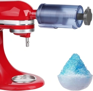 Ice Shaver Attachment for KitchenAid Stand Mixer- Efficient Shaved Ice Maker, High Production Shave Ice Machines Ice Cream Maker, Essential Mixer Parts with 8 Molds - By Aooaid