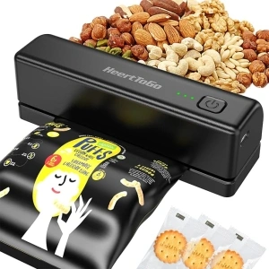 Heating Sealer, Mini Sealer Machine Rechargeable 3000mAh, Heating Quick Sealer for Food Bag, Chips and Snacks Bags Freshness, Portable item for Kitchen, Picnic, for Family, Friends