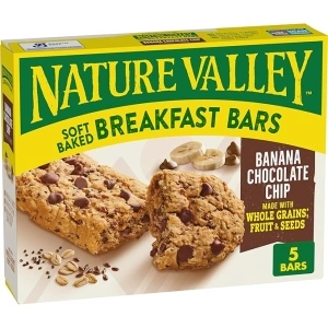 Nature Valley Soft Baked Breakfast Bars, Banana Chocolate Chip, Morning Snacks, 5 Count, 8.85 oz