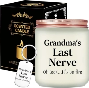 Mothers Day Gifts for Grandma - Grandma's Last Nerve Candle - Grandma Gifts from Grandchildren - Christmas Gifts for Grandma - Gifts for Grandma from Granddaughter