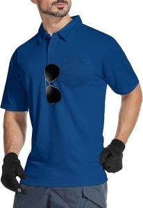 LLdress Men's Polo Golf Shirt Short Sleeve T-Shirts Pique Collared Shirts with Pocket