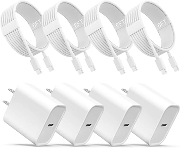 iPhone 15 Charger, USB C Charger, 4-Pack USB C Fast Wall Charger, USB C Charger Block (4-Pack 6 ft USB C Cable Included) for iPhone 15/15 Pro/15 Pro Max/iPad Pro/AirPods Samsung & More