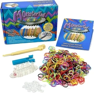 Rainbow Loom® Monster Tail™ Kit Features Compact Loom and Case, Makes Monster Sized Bracelets, Easy for Travel, Includes Exclusive Monster Tail Loom, and 2 Bracelet Instructions for Boys and Girls 7+