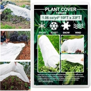 Plant Covers Freeze Protection, 10ft×33ft Reusable Rectangle Frost Protection Floating Row Cover Plant Blanket Garden Winterize Cover for Cold Weather Snow