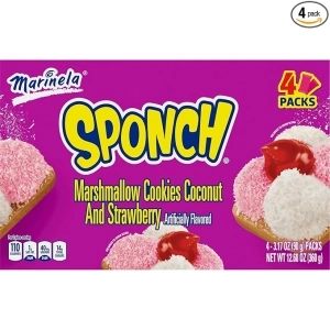 Marinela Sponch Marshmallow Cookies, 4 packs per box