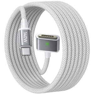 LISEN 140W USB-C Magnetic 3 Cable Fit for MacBook Charger, Nylon Braided 6FT Fit for MacBook Air 2023/2022(M2),MacBook Pro 2023(M3,M2,14-16 inch),MacBook Pro Charger Cord (M3)