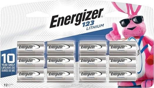 Energizer 123 Lithium Batteries (12 Pack), 3V Photo Batteries