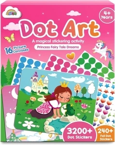 ZMLM Dot Art Craft Activity： Dot Stickers for Toddlers, No Mess Art and Craft for Kids, Toddler Craft Supplies, DIY Activities, Travel Toys, Birthday Christmas Gifts for Girls Ages 3, 4, 5, 6, 7, 8