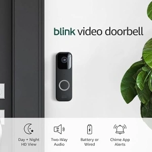 Blink Video Doorbell (Black) + Mini Camera (Black) | Two-Way Audio, HD Video, Motion and Chime Alerts | Works with Alexa