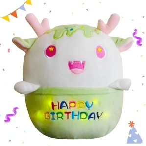 Spirit Stuffed Animal Plush Toy, 10in LED Light Up Happy Birthday Plush Doll Cute Spirit Plushies Pillow for Girls Boys Home Decoration Christmas Birthday