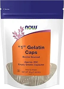 NOW Foods Supplements, Empty Gelatin Capsules, #1, Bovine Sourced, Filled by Weight, 500 Gel Capsules