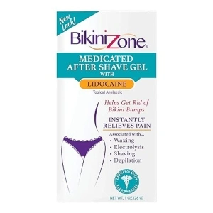 Bikini Zone Medicated After Shave Gel - Instantly Stop Shaving Bumps, Irritation & Itchiness - Gentle Formula Cream for Sensitive Areas - Dermatologist Approved & Stain-Free (1 oz)