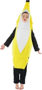 Besutolife Kids Banana Costume for Boys Girls Halloween Costumes Role Play Costume for Kids Light Weight Banana 4-12T