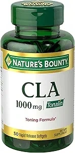 Nature's Bounty Tonalin Pills and Dietary Supplement, Diet and Body Support, 1000 mg, 50 Rapid Release Softgels