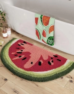 LUMI Cute Bathroom Rugs, Funny Fruit Rug, Soft Plush Fluffy Bath Mat, Absorbent, Non-Slip for Bathroom, Kitchen Sink, Bedroom, Kid's Bedroom, and Living Room, 17.5