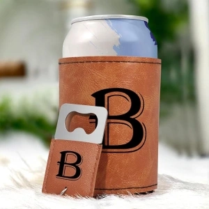 Birthday Gifts for Men,Personalized Can Cooler with Bottle Opener Ideas Gifts for Groomsmen Gifts,Father's Day Gifts for Dad,Husband,Boyfriend,Brother,Grandfather,Christmas Gifts-B