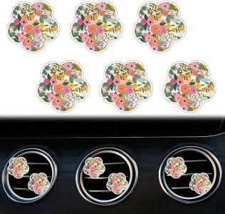 6 Pcs Flower Air Vent Clips, Cute Sunflower Flower Car Air Fresheners Vents Clips Funny Car Diffuser Vent Clips Car Interior Decor Charm Cute Car Accessories Car Decoration for Women (Flower)