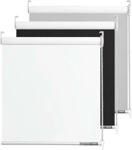 100% Blackout Roller Window Shades, Room Darkening Window Blinds with Thermal Insulated Fabric, Roll Pull Down Shades for Home and Office (White)-Width 39