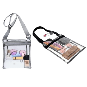 2-Pack: Stadium Approved Clear Crossbody Bags for Men and Women by Two Elephants