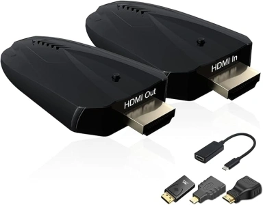 Wireless HDMI Transmitter and Receiver, 4K Input Supported, 492FT Range, Plug and Play 2.4G/5G Wireless HDMI Extender kit for Video and Audio Transmission for Laptop/PC etc. No App/Bluetooth Needed