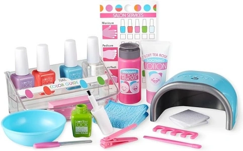 Melissa & Doug Love Your Look Pretend Nail Care Play Set – 20 Pieces for Mess-Free Play Mani-Pedis (DOES NOT CONTAIN REAL COSMETICS) , Pink