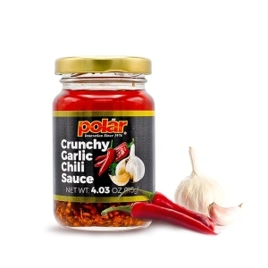 Polar Crunchy Garlic Chili Sauce 4.03oz (Pack of 12), Extra Crispy Chili Oil, Savory Umami Topping, Good on Everything, Gourmet Hot Sauce, Savory condiment, Vegan Friendly, Gourmet Hot Sauce, No MSG, Chili Crisp