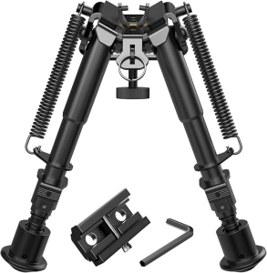 MidTen Hunting Rifle Bipod 6-9 Inches Picatinny Bipod Adjustable Foldable Legs Heavy Duty Tactical Bipods for Rifles with Picatinny Adapter