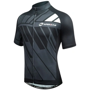 Men’s Cycling Jersey Full Zipper Bicycle Shirts for Men Short Sleeve Breathable Mountain Cycle Clothing Gray S