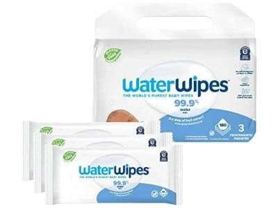 (3-pk) WaterWipes Plastic-Free Original Baby Wipes, 60 Count