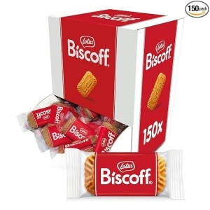 Lotus Biscoff Cookies – Caramelized Biscuit Cookies – 150 Cookies Individually Wrapped – Vegan, 0.2 Ounce (Pack of 150)