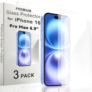 For iPhone 16 Pro Max - 6.9 inch 3-Pack Tempered Glass Screen Protector Full HD Clarity & Maximum Protection Ultra-Thin Scratch-Resistant Anti-Fingerprint Bubble-Free Installation Case-Friendly Design