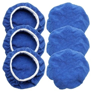 6 PCS Car Polishing Bonnet Buffing Pads - Soft Microfiber Buffing Pads Cover for 5