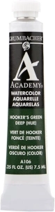 Grumbacher Academy Watercolor Paint, 7.5ml/0.25 oz., Hooker's Green Deep Hue (A106)