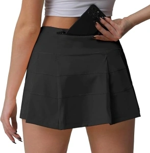 Husnainna High Waisted Pleated Tennis Skirt with Pockets Athletic Golf Skorts for Women Casual Workout Built-in Shorts