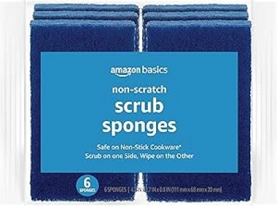 Amazon Basics Non-Scratch Sponges, 6-Pack, Blue